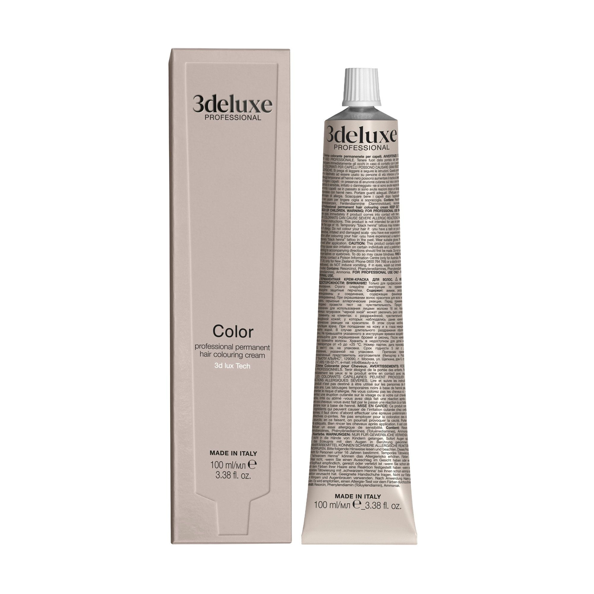 Перманентна крем-фарба для волосся 3DeLuXe Tech Hair Colouring Cream 6.31 Dark Golden Ash Blonde, 100 мл